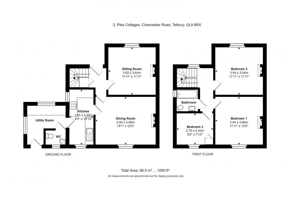 Floorplan for Pike Cottages, Tetbury