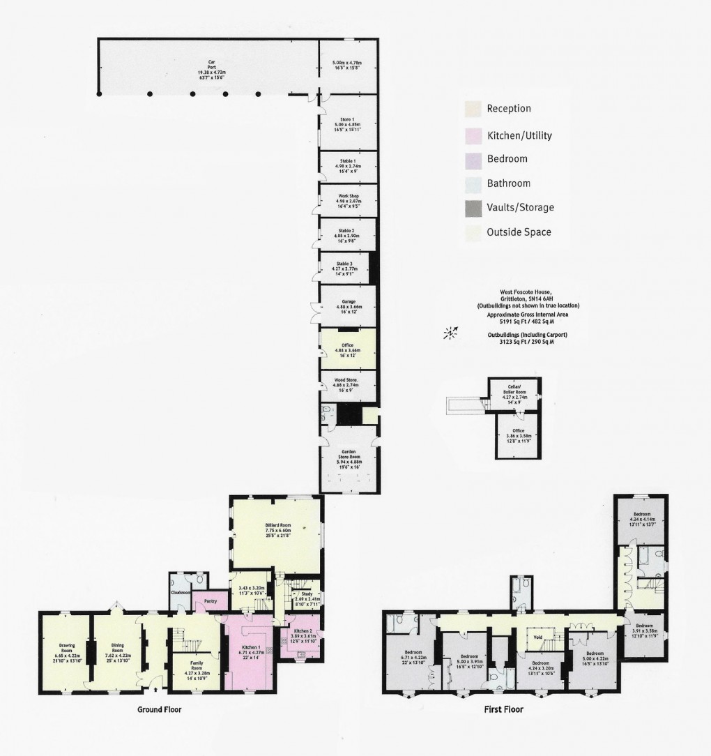 Floorplan for West Foscote, Near Grittleton, Wiltshire